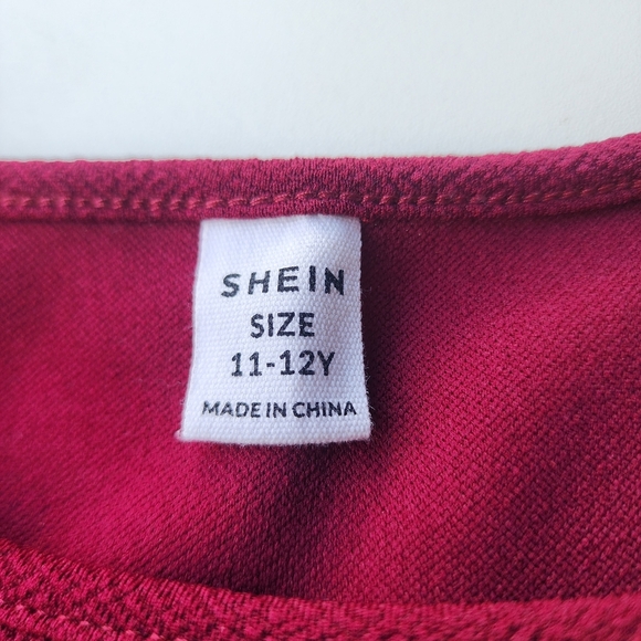 Shein Girls Short Sleeves Dress Textured Stretch Button Detail Midi Sz 11-12 Y - Picture 6 of 10